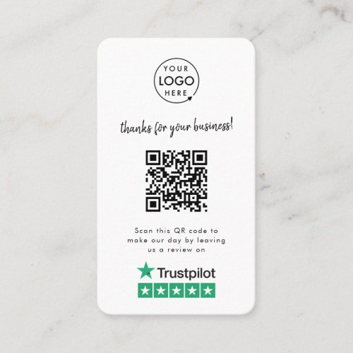 Trustpilot Reviews  Business Review Link QR Code Business Card