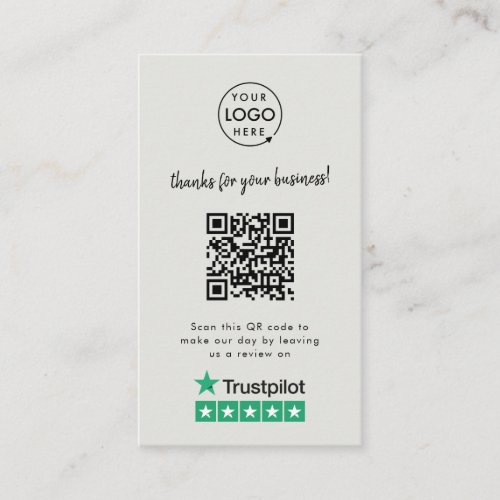 Trustpilot Reviews  Business Review Us Gray QR Business Card