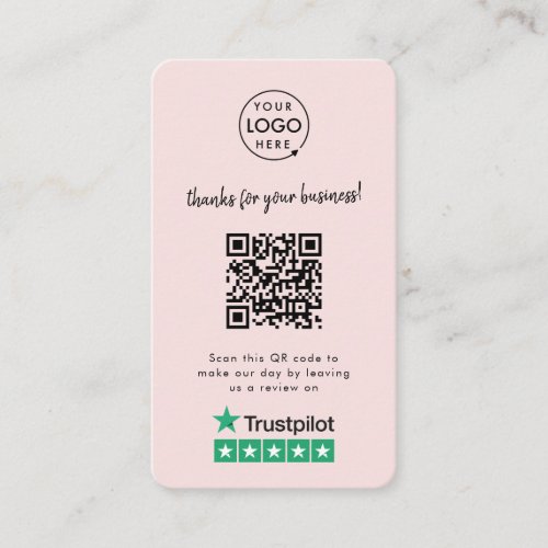 Trustpilot Reviews  Business Review Us Pink QR Business Card