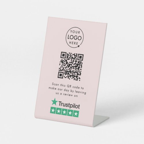 Trustpilot Reviews  Business Review Us Pink QR Pedestal Sign