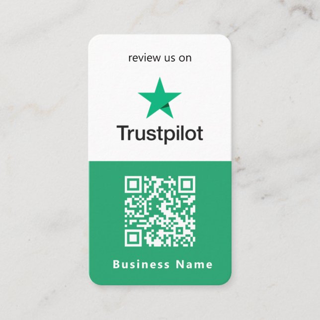 Trustpilot Reviews | Business Review Us QR Code Business Card (Front)