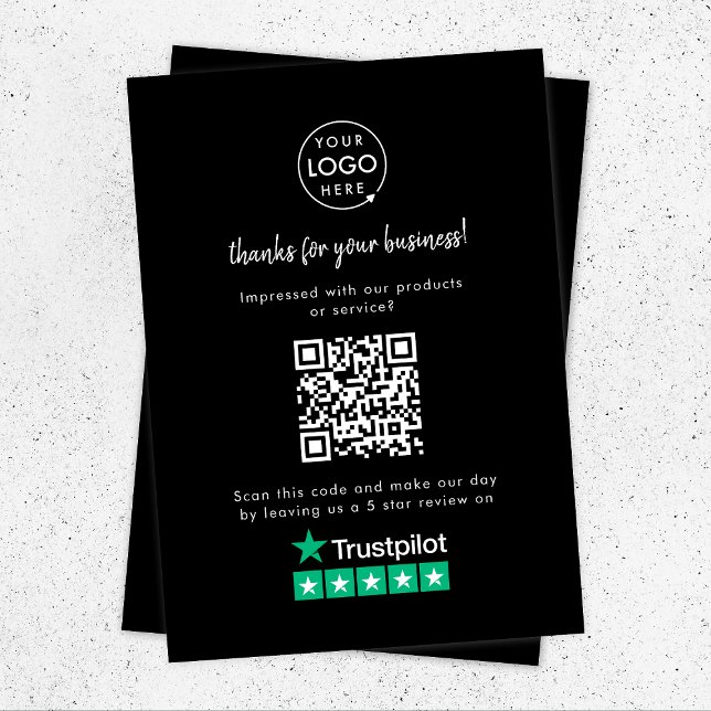 Trustpilot Reviews Enclosure Card | QR Code Insert (Gain Trustpilot reviews & grow your business with this rating request editable enclosure card.)