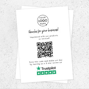 Trustpilot Reviews Enclosure Card QR Code Insert