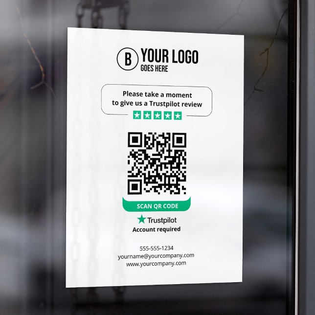 Trustpilot Reviews QR Code Rate My Business 5 Star Window Cling (Creator Uploaded)