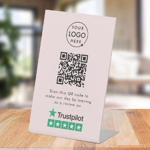 Trustpilot Reviews Tabletop Sign   QR Code Review
