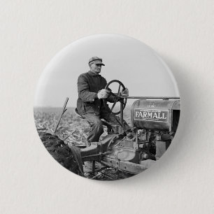 Trusty Old Tractor, 1930s Button