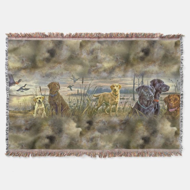 Trusty Retrievers Throw Blanket (Front)