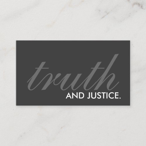 truth and justice. (color customizable) business card