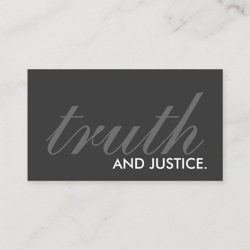 Customizable truth and justice. (color customizable) business card
