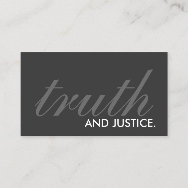 truth and justice. (color customizable) business card (Front)