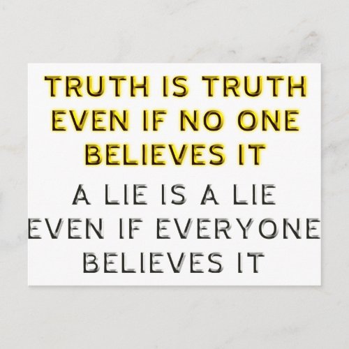 Truth and Lie Postcard