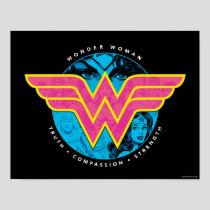 Truth Compassion Strength Comic Wonder Woman Logo Poster
