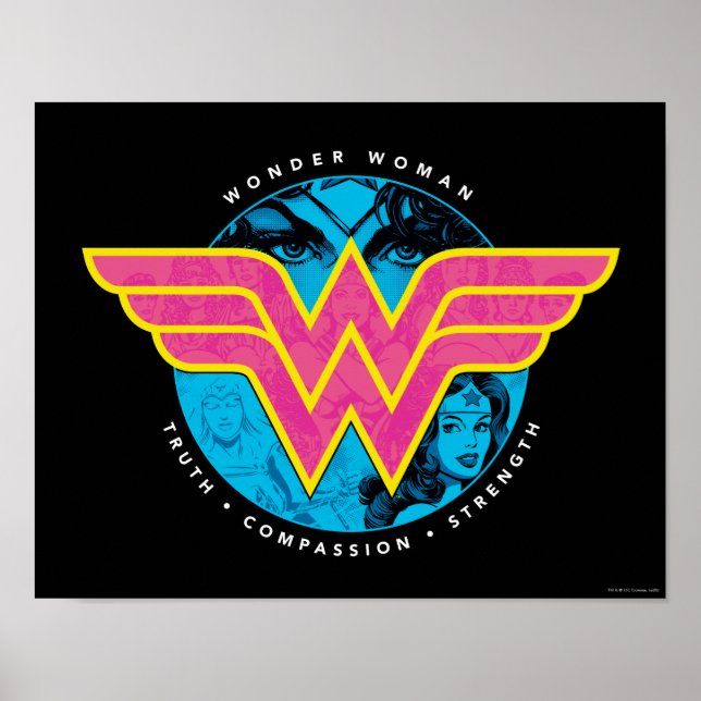 Truth Compassion Strength Comic Wonder Woman Logo Poster (Front)