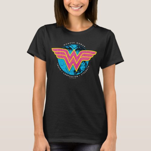 Truth Compassion Strength Comic Wonder Woman Logo T_Shirt