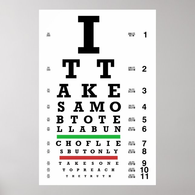 Truth Eye Chart (Front)