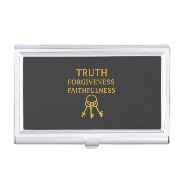 Truth, Forgiveness, Faithfulness  Business Card Case (Front)