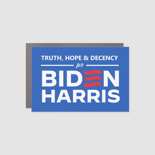 Truth Hope and Decency for Biden Harris Car Magnet (Front)