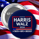 Truth Hope Decency Harris Walz 2024 Button<br><div class="desc">Truth Hope Decency Harris Walz 2024</div>