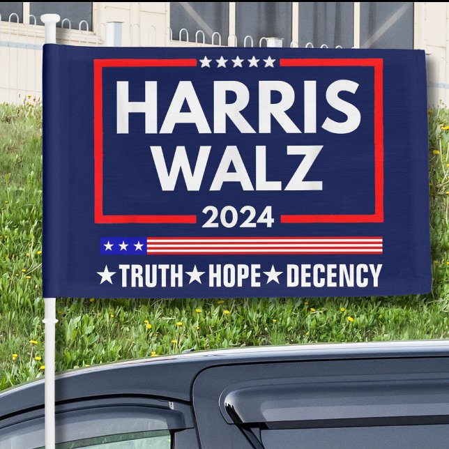 Truth Hope Decency Harris Walz 2024 Car Flag (Creator Uploaded)