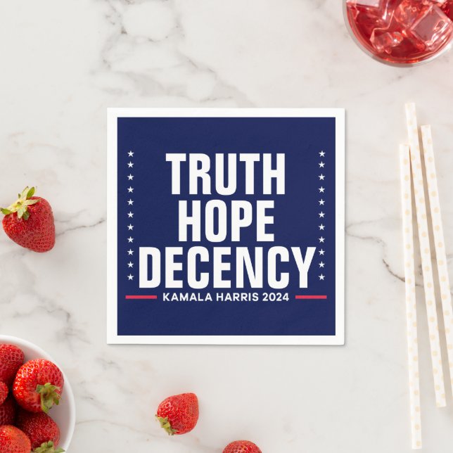 Truth Hope Decency | Harris Walz Blue Napkins (Insitu)