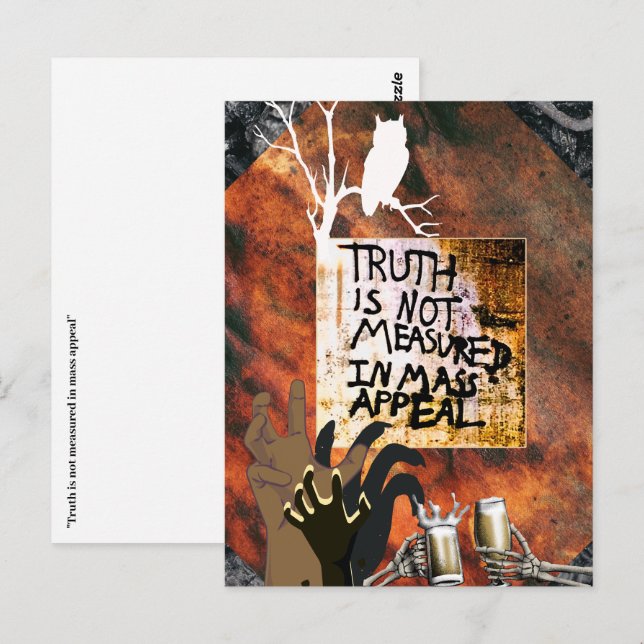 Truth is not measured in mass appeal postcard (Front/Back)