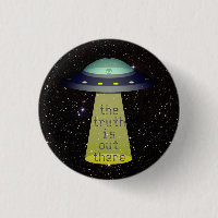 "Truth is out there" Alien in UFO w tractor beam