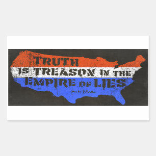Truth Is Treason In The Empire Of Lies Rectangular Sticker