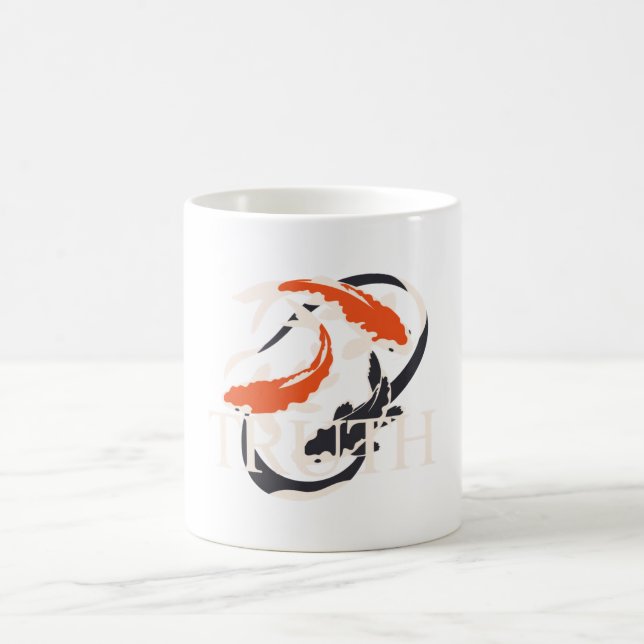 Truth – Japanese Koi Symbol of Authentic Living Coffee Mug (Center)