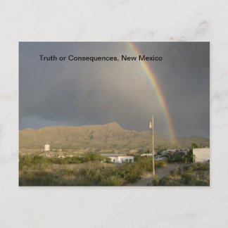 Truth or Consequences, NM rainbow Postcard