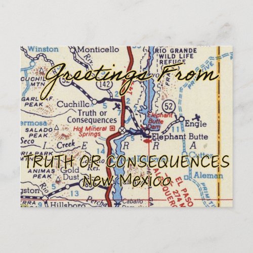 Truth or Consequences NM Vintage Postcard