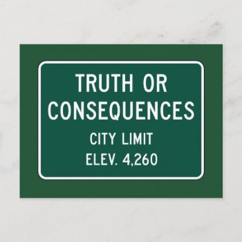 Truth Or Consequences  Road Marker  New Mexico  Us Postcard by worldofsigns at Zazzle