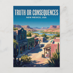 Truth or Consequences USA Postcard