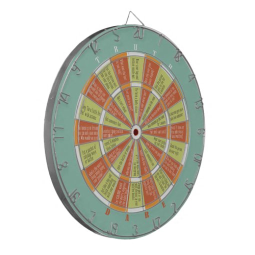 Truth or Dare Aqua/Orange (w/kissing) Dart Board Zazzle