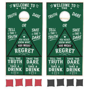 Truth or Dare Drinking Game Cornhole Board Set 
