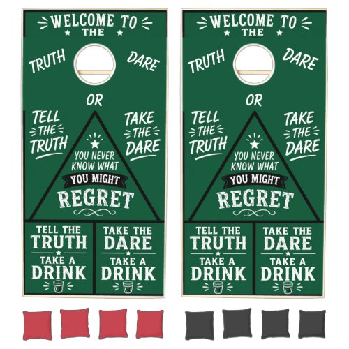 Truth or Dare Drinking Game Cornhole Board Set