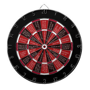 Truth or Dare (no kissing) Red and Black Dartboard With Darts