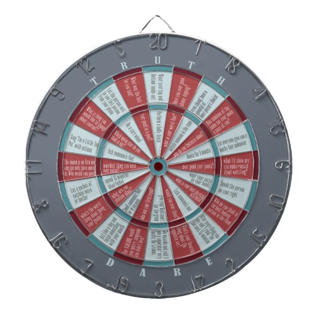 Truth or Dare (no kissing) Slate Rust Dart Board (Front)