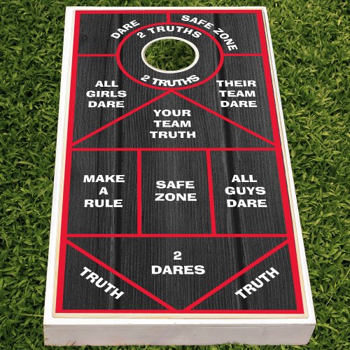 Truth or Dare Party Game Rules Red  Black Wood