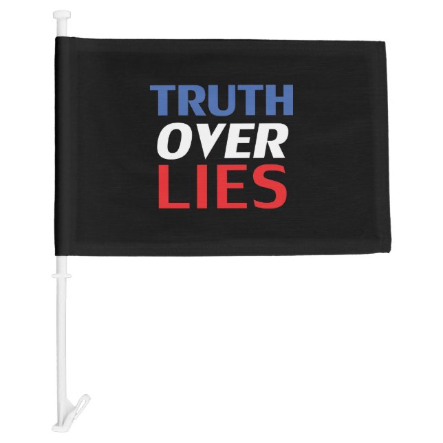 "Truth over Lies" Blue Red White Black Car Flag (Front)