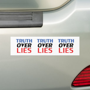 "Truth over Lies" blue white red black - Bumper Sticker