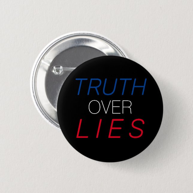"Truth over Lies" blue white red black - Button (Front & Back)