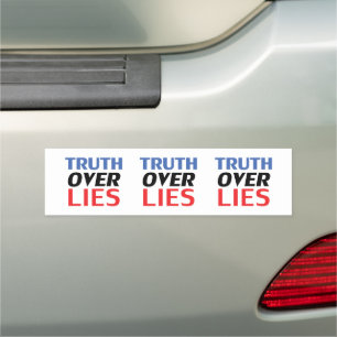 "Truth over Lies" blue white red black - Car Magnet