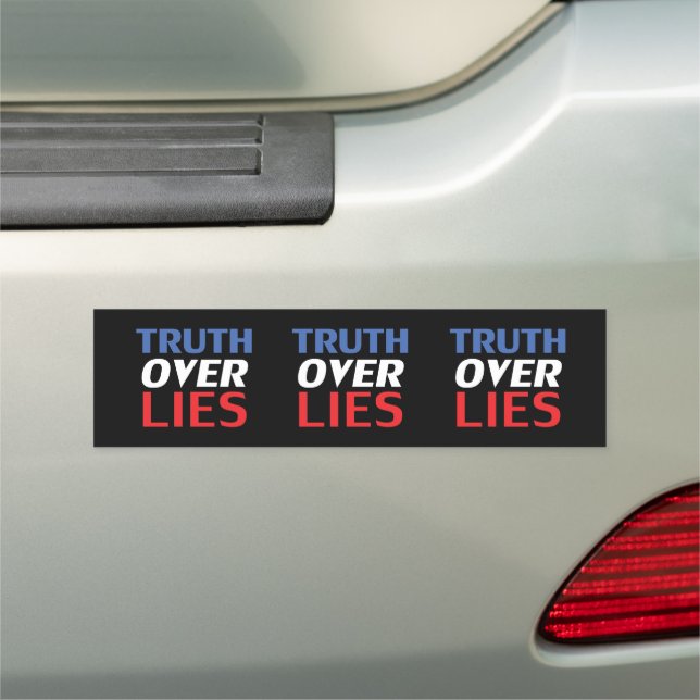 "Truth over Lies" blue white red black - Car Magnet (In Situ)