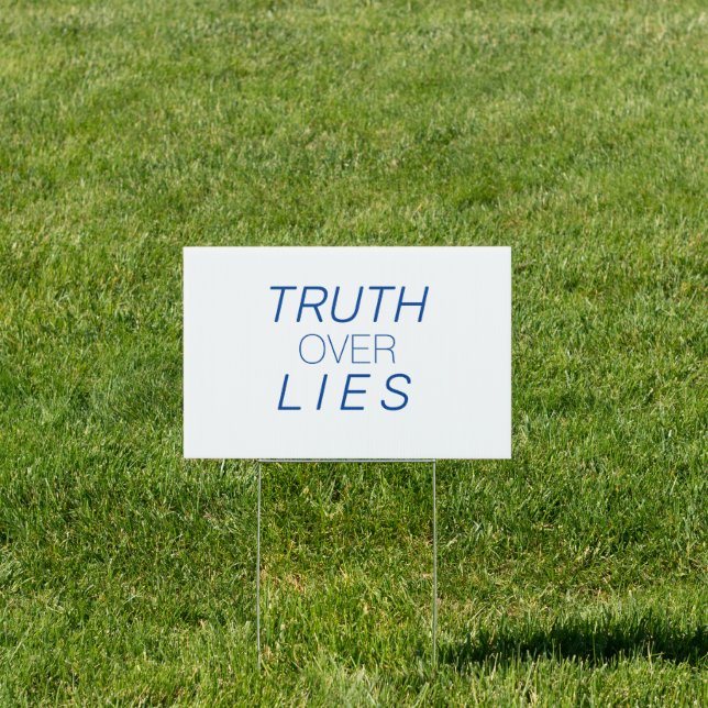 "Truth over Lies" blue white - Sign (Insitu)