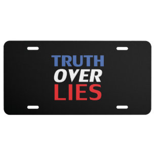 Truth over Lies red white blue black modern car License Plate