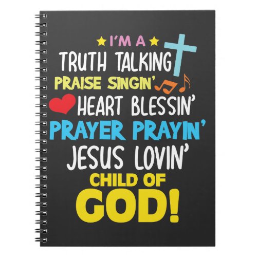 Truth Praise Blessing Pray Child Of God Christian Notebook