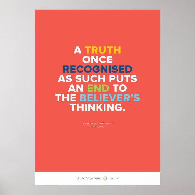 Truth Puts an End to a Believer's Thinking Poster (Front)