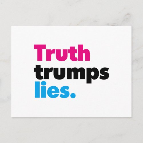 Truth trumps lies Postcard