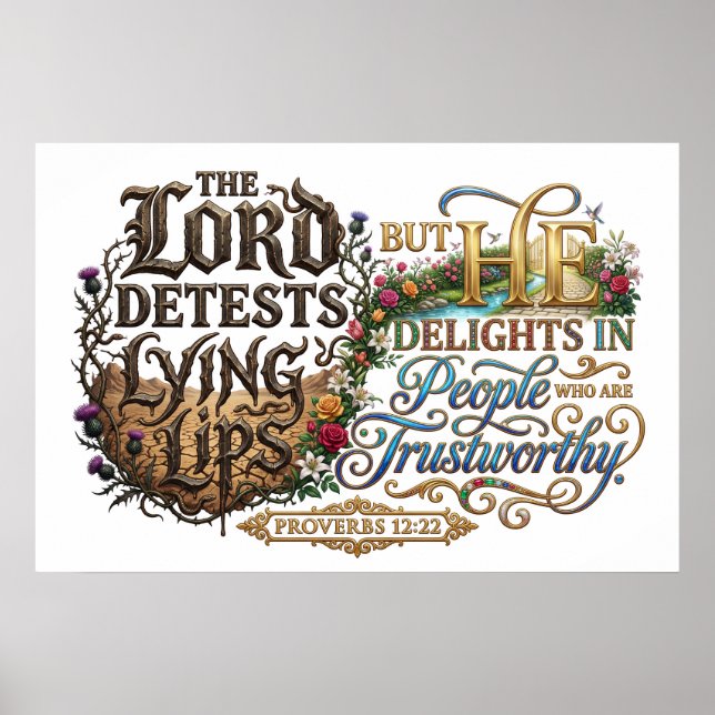 Truthful Lips Delight God But Lies Bring Judgment Poster (Front)