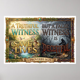 Truthful Witness Saves Lives But Lies Bring Deceit Poster